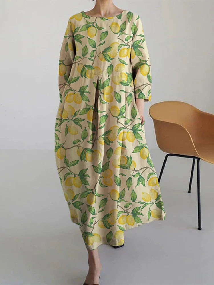 Luz - Floral Midi Dress with Airy Comfort and Mediterranean Style Perfect for Summer