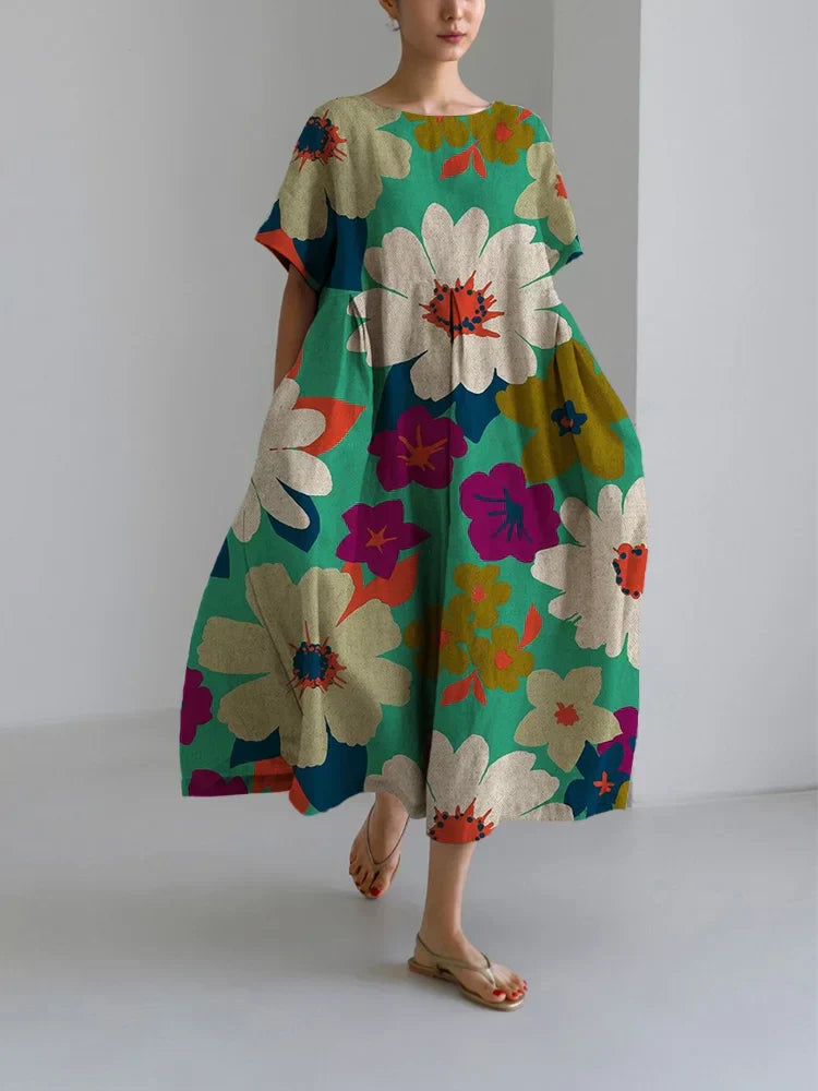 Sasha - Floral Midi Dress with Bold Style and Light Comfort for Lively Days