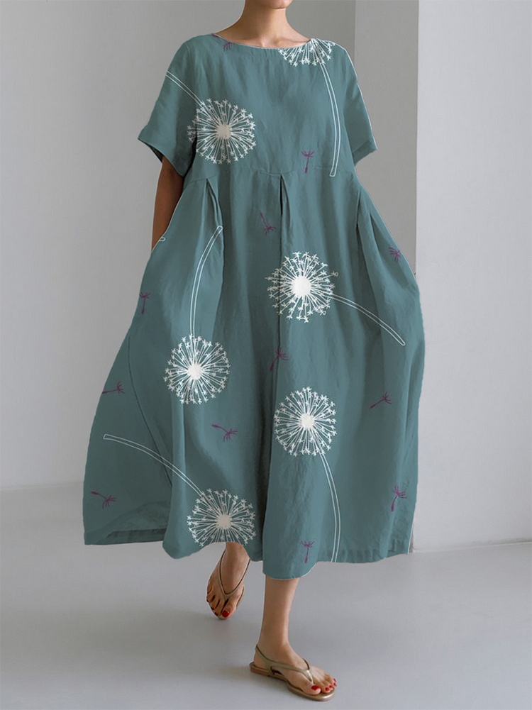Patricia - Maxi Summer Dress with Total Comfort and Dandelion Print for Moments of Freedom