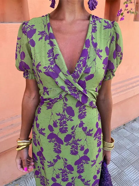 Yvette - Elegant Printed Dress