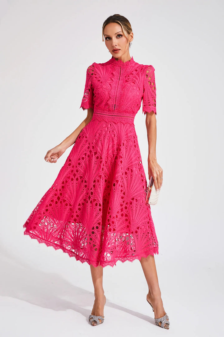Leigh - Lace Midi Dress