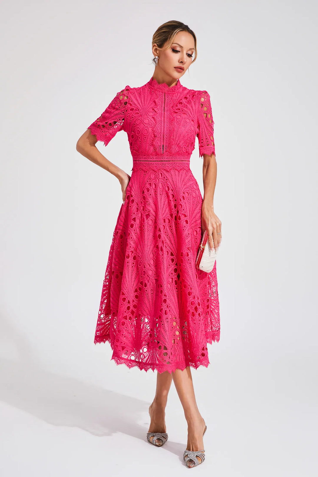 Leigh - Lace Midi Dress